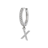 Zirconia Initial Pendant Earring