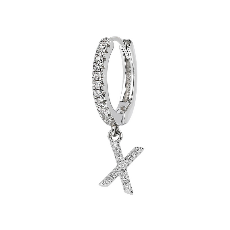 Zirconia Initial Pendant Earring