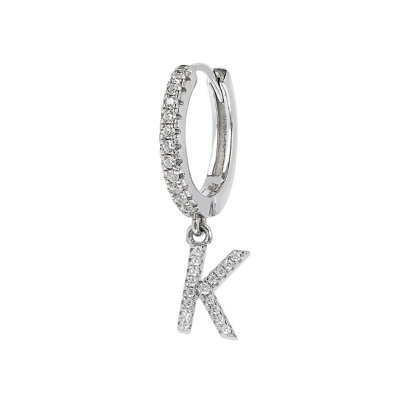 Zirconia Initial Pendant Earring