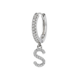 Zirconia Initial Pendant Earring