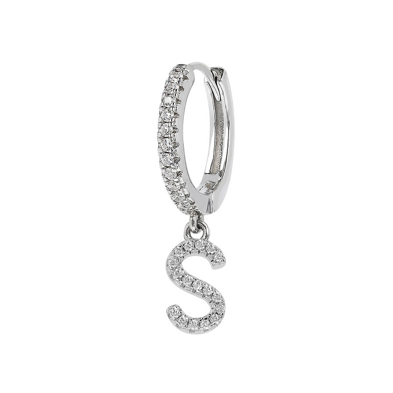 Zirconia Initial Pendant Earring