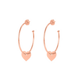 Hoop earrings with heart pendant