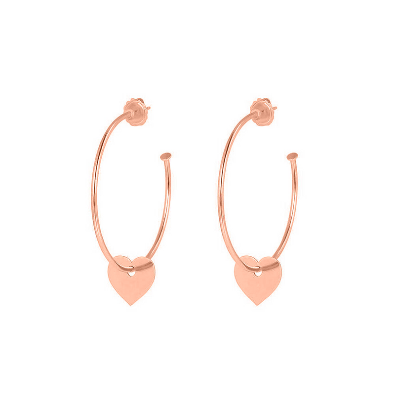 Hoop earrings with heart pendant