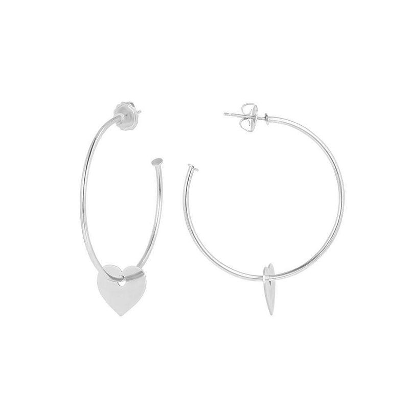 Hoop earrings with heart pendant