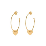 Hoop earrings with heart pendant