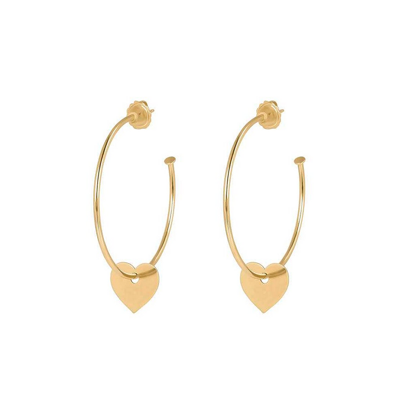 Hoop earrings with heart pendant