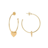 Hoop earrings with heart pendant