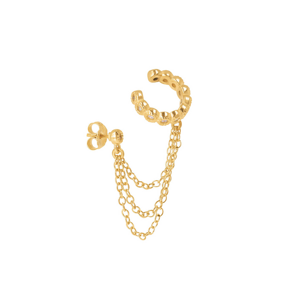 Ear cuff earring with chains