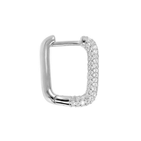 Rectangle earrings with zirconia