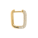 Rectangle earrings with zirconia