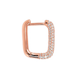 Rectangle earrings with zirconia