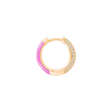Double face hoop earrings with zirconia and colored enamel