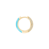 Double face hoop earrings with zirconia and colored enamel