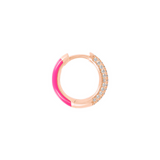 Double face hoop earrings with zirconia and colored enamel