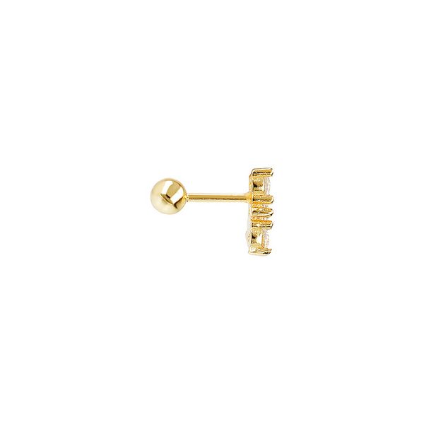 3 Zirconia Piercing Earring