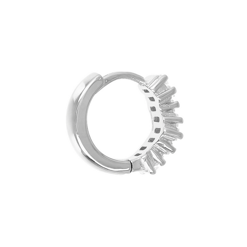 Small Half-Baguette Hoop Earrings