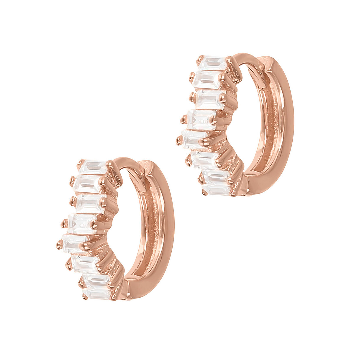 Piccoli Orecchini cerchietti half-baguette - L DI LINDA