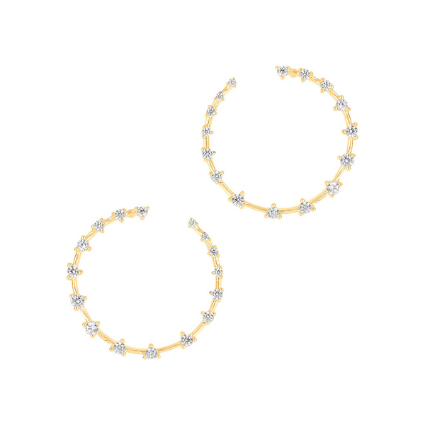 Hoop earrings with precious zirconia