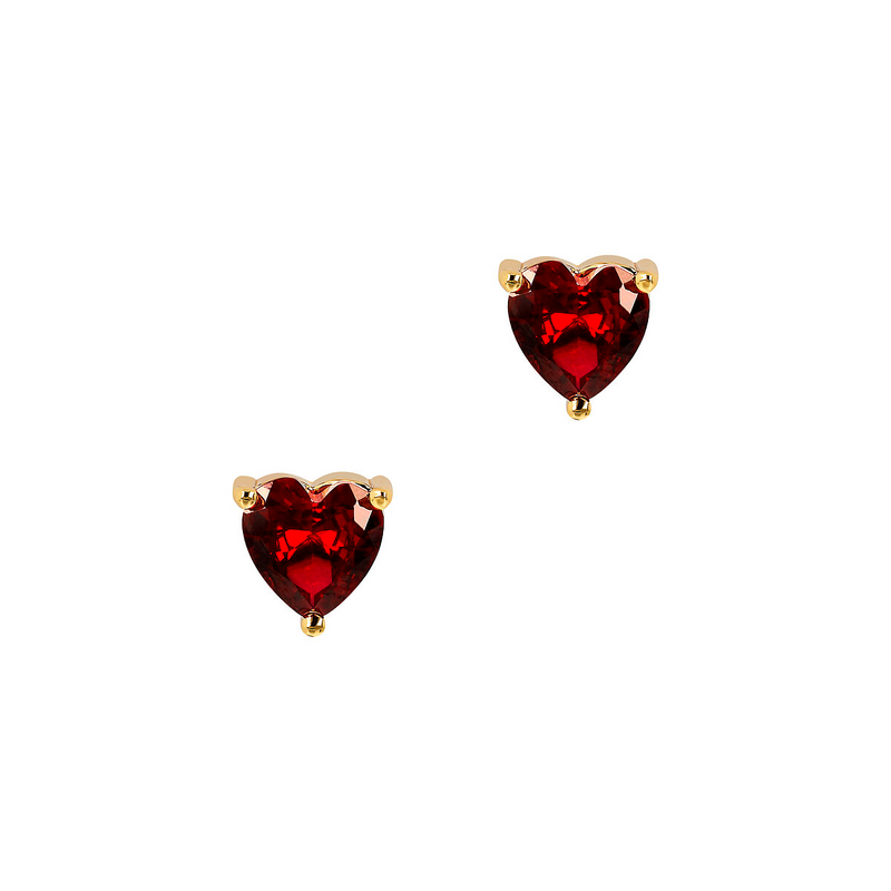 Pair of Red Heart Earrings