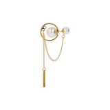 Double pearl earring with pendants