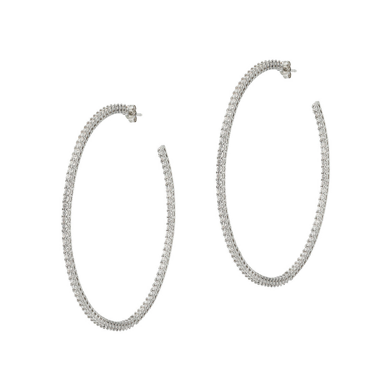 Large Zirconia Hoop Earrings