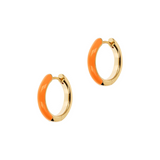 SMALL Double Face Hoop Earrings Gold and Colored Enamel