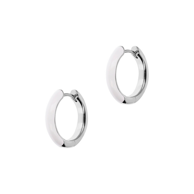 SMALL Double Face Hoop Earrings Gold and Colored Enamel