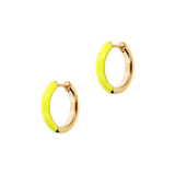 SMALL Double Face Hoop Earrings Gold and Colored Enamel