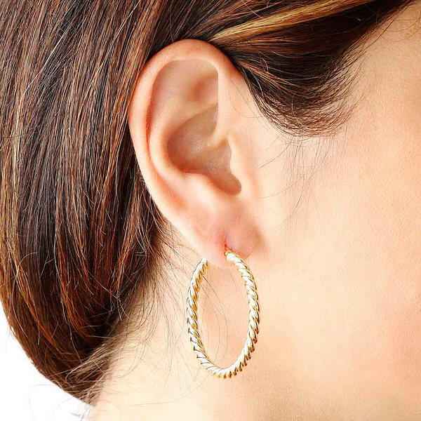 Torchon Earrings LARGE Hoops