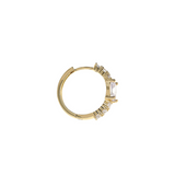 Diamond Hoop Earrings with Stone