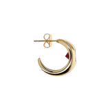 Domed Earrings with Colored Stone
