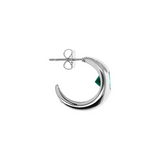 Domed Earrings with Colored Stone