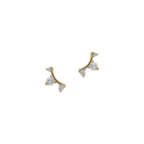 Small earrings 3 zirconia