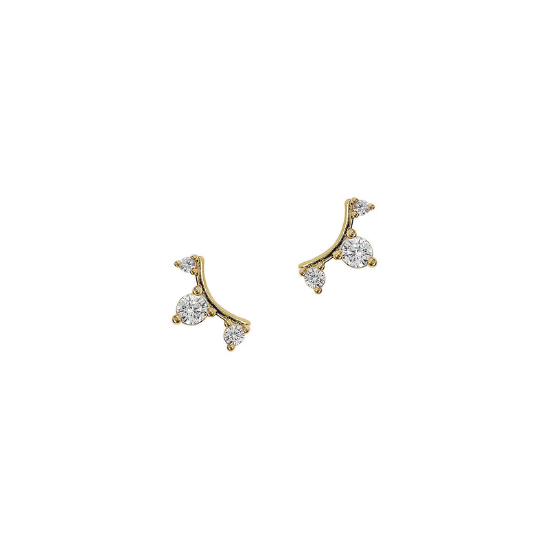 Small earrings 3 zirconia