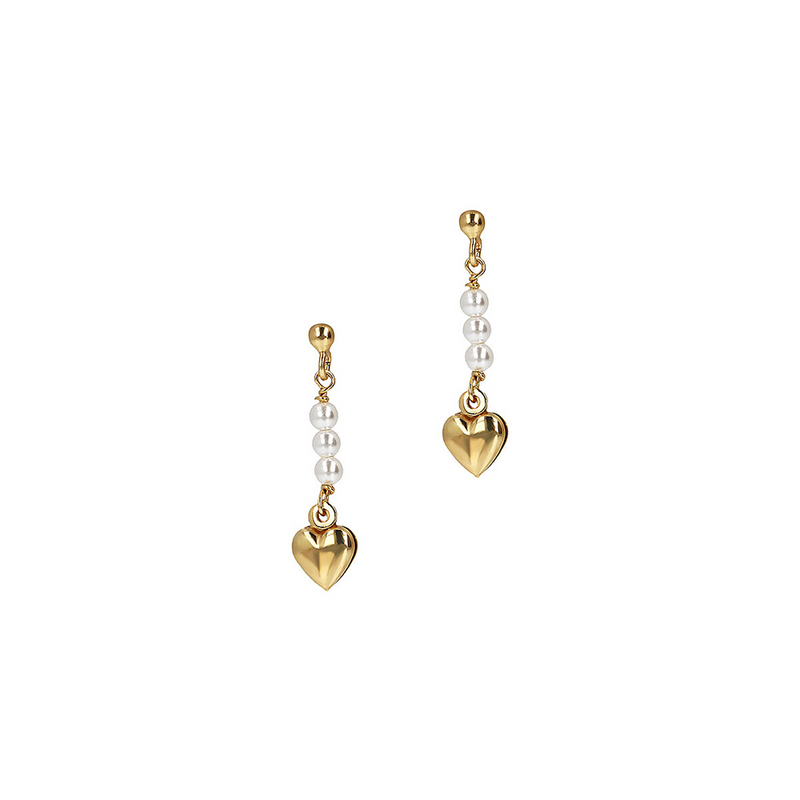 Pearl and Heart Earrings