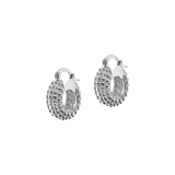 Hammered and Domed Hoop Earrings