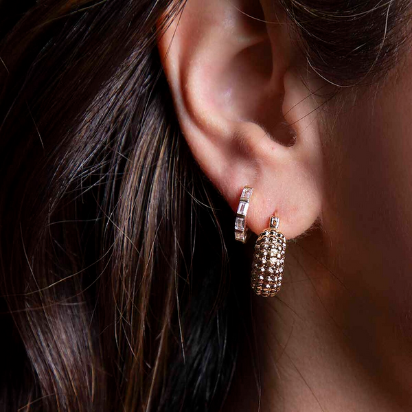 Hammered and Domed Hoop Earrings