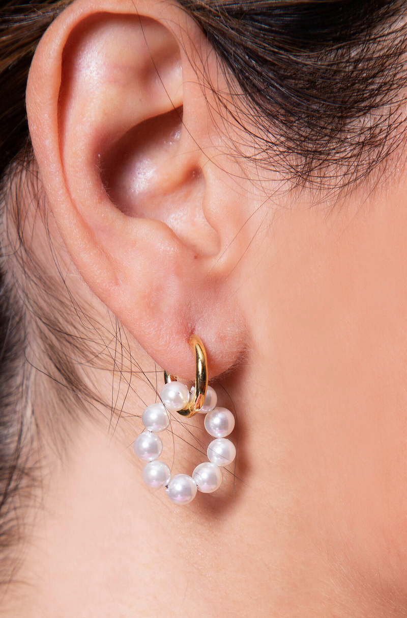 Pearl Hoop Earrings