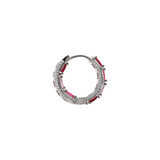 Graduated Stone and Zircon Hoop Earrings