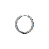 Graduated Stone and Zircon Hoop Earrings