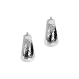 Domed and Hammered Hoop Earrings