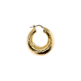 Domed and Hammered Hoop Earrings
