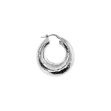 Domed and Hammered Hoop Earrings