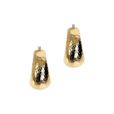Domed and Hammered Hoop Earrings
