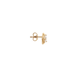 Heart Stud Earrings with Central Stone Set