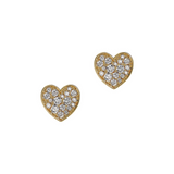 Big Heart Earrings with Stones on the Lobe