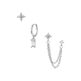 Set of 3 Earrings for 4 Holes