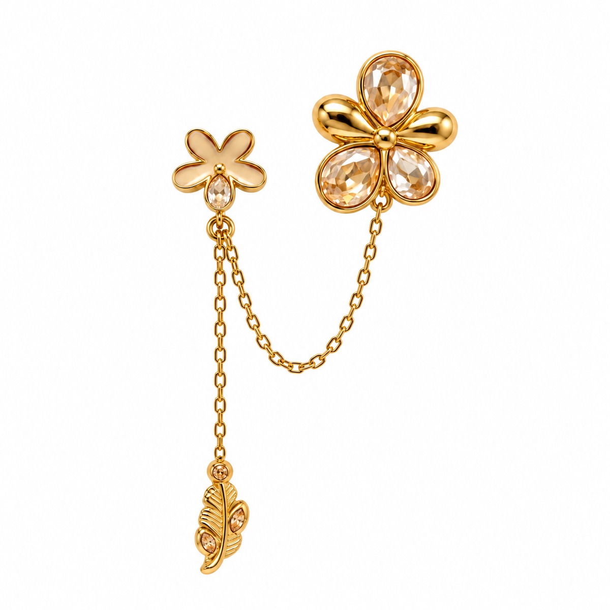 Orecchino Ear Cuff Fleur Pendant