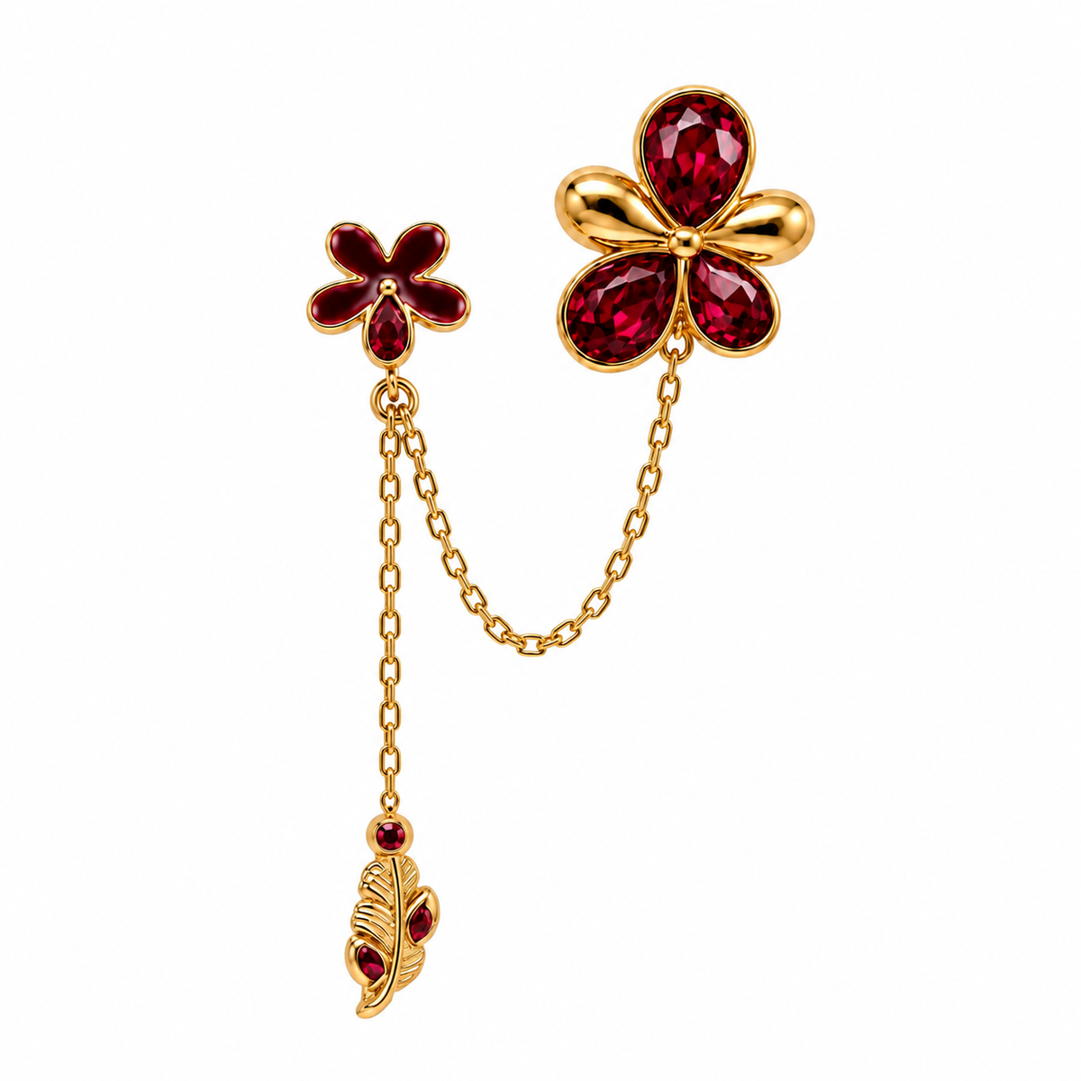 Orecchino Ear Cuff Fleur Pendant