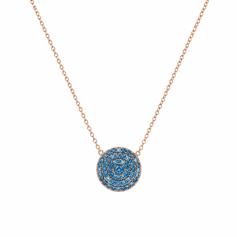Collana Bottone con Pavé di Zirconi